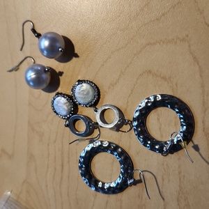 Silver tone earrings